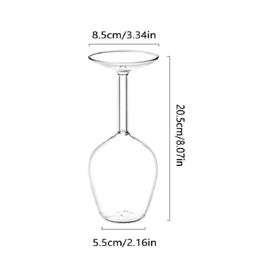 Creative Upside Down Wine Glass 400ML Long Stem Red Wine Cup with Fun Inverted Design Unique Christmas Gift for Wine Lovers